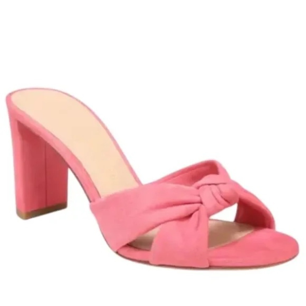 Veronica Beard Pink Suede Knotted Mule Heels 6.5